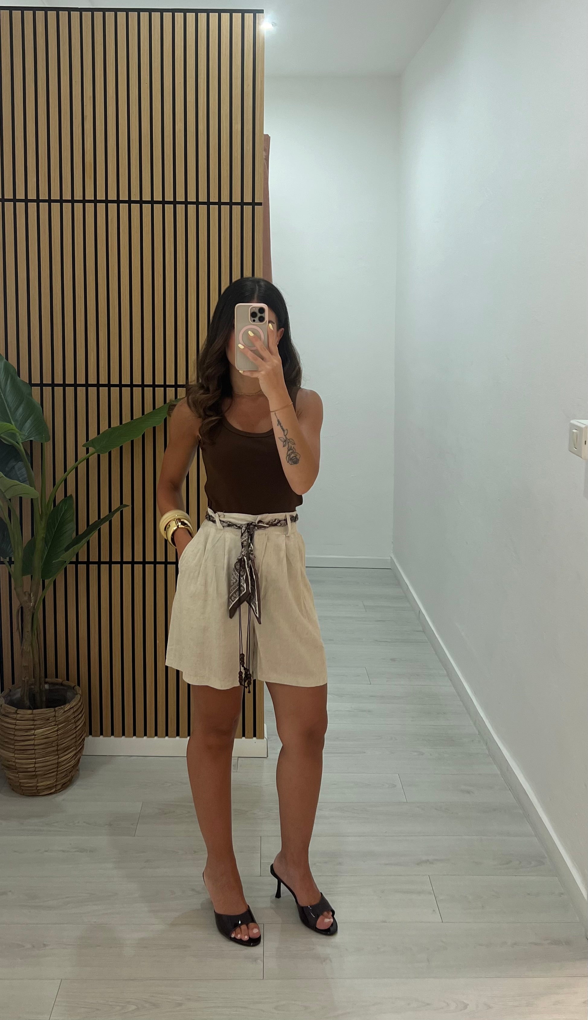 SHORTS MISTO LINO