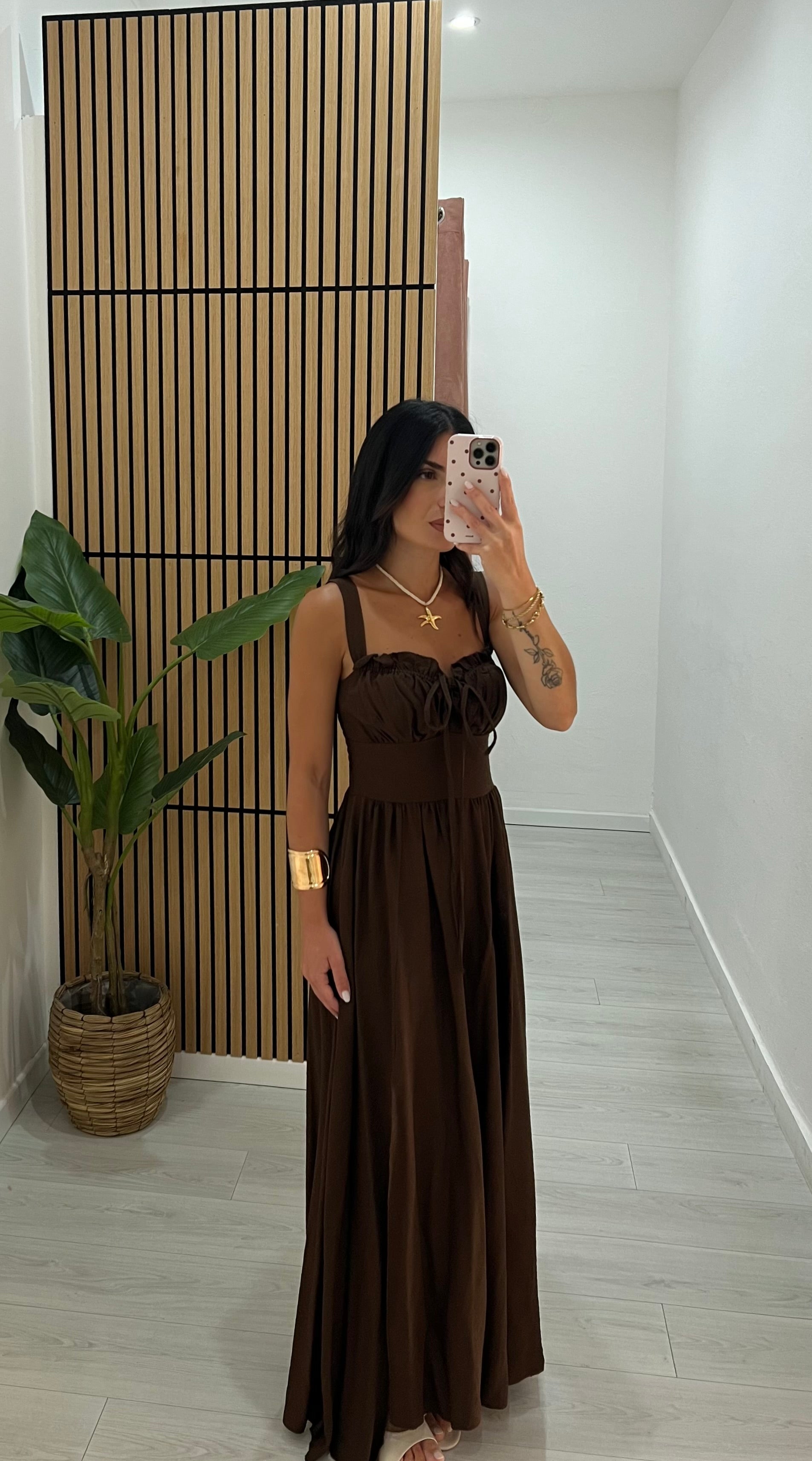 LONG DRESS BROWN