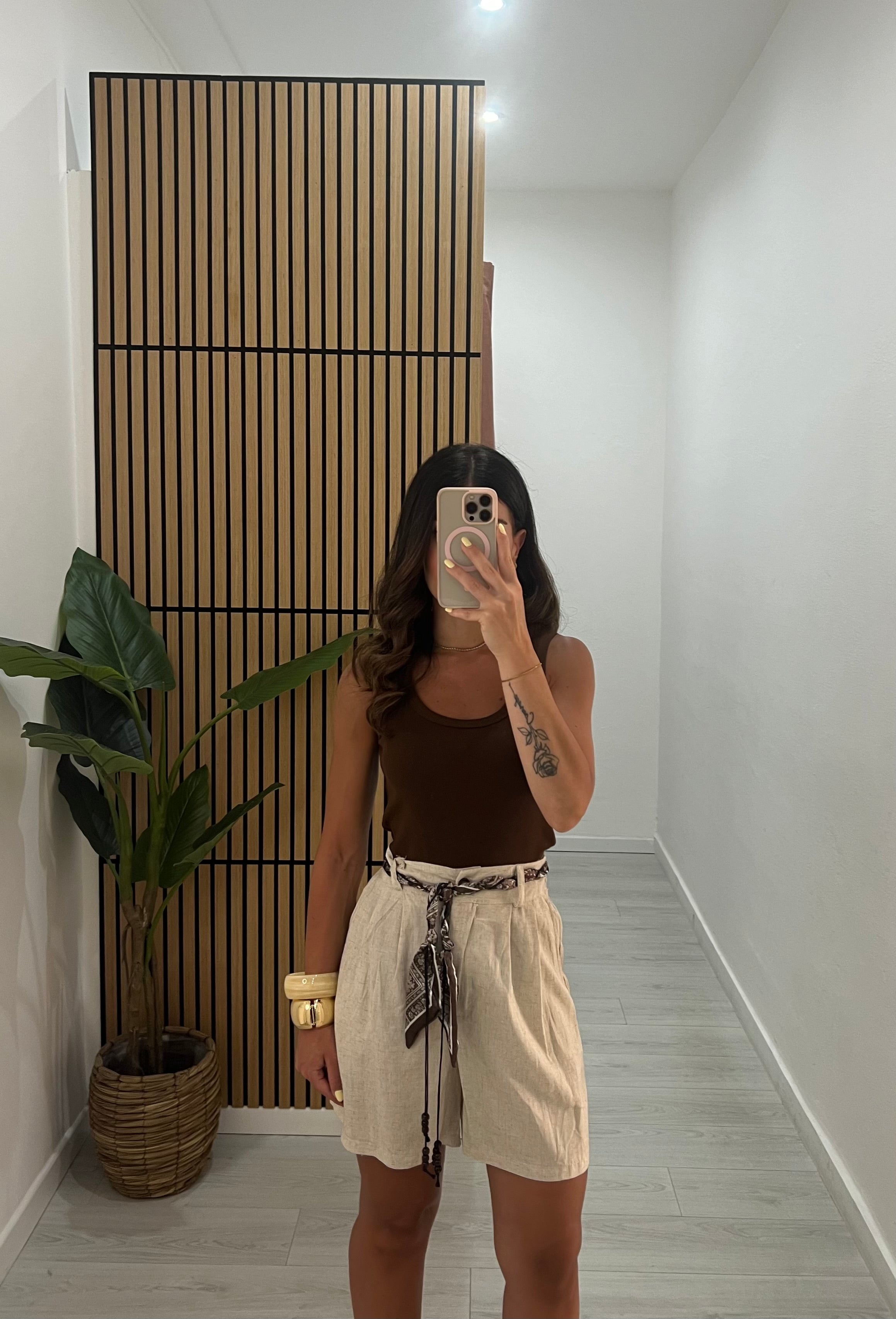 SHORTS MISTO LINO