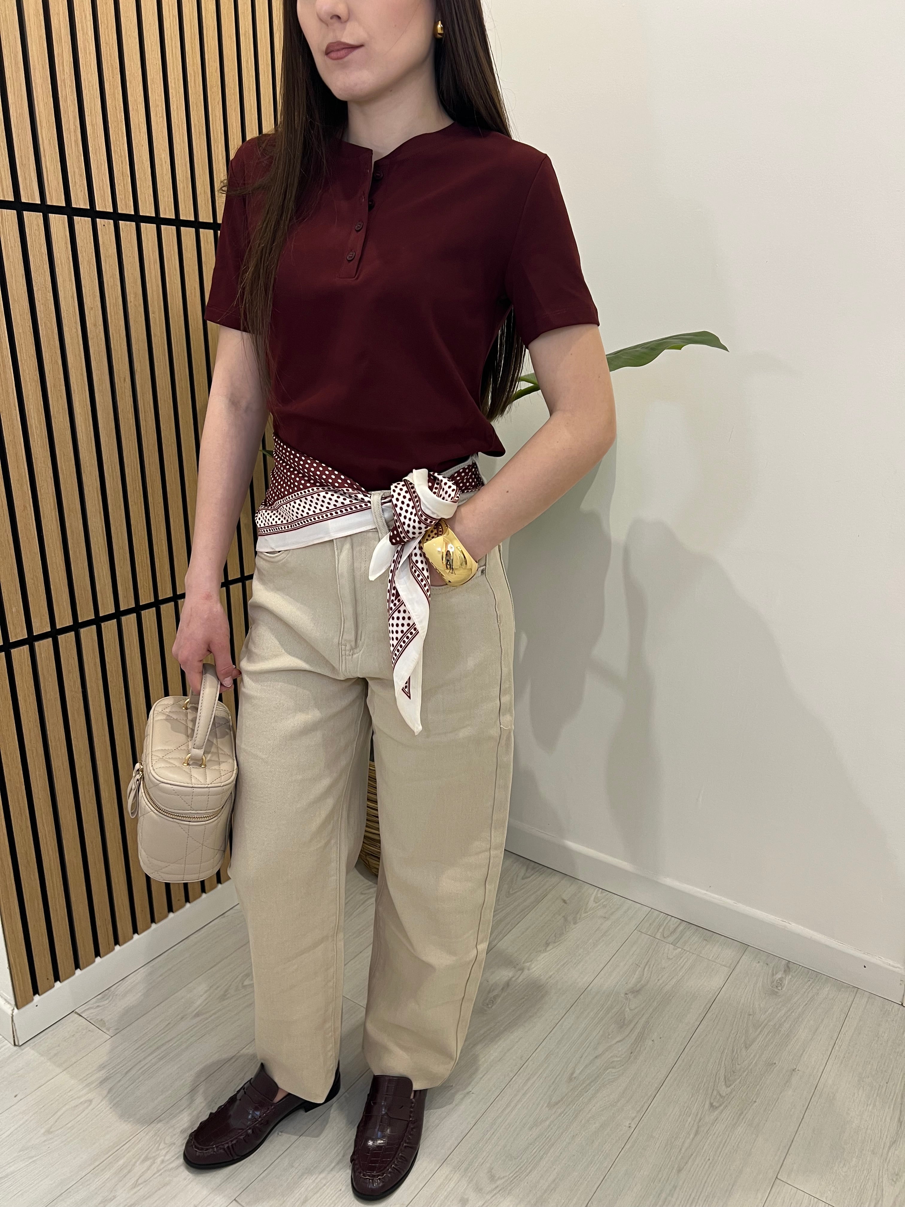JEANS MOM BEIGE