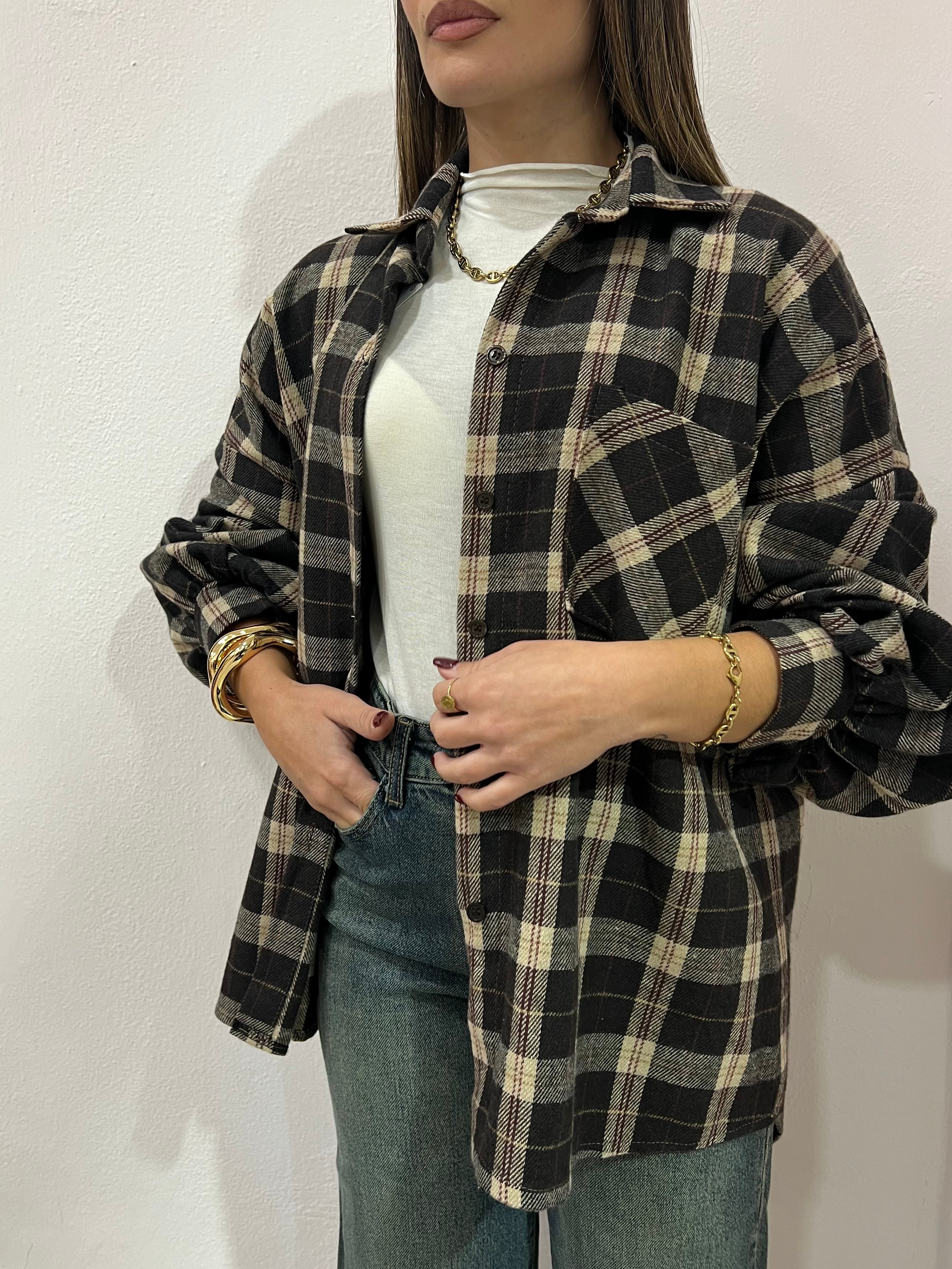 Camicia Quadri Brown