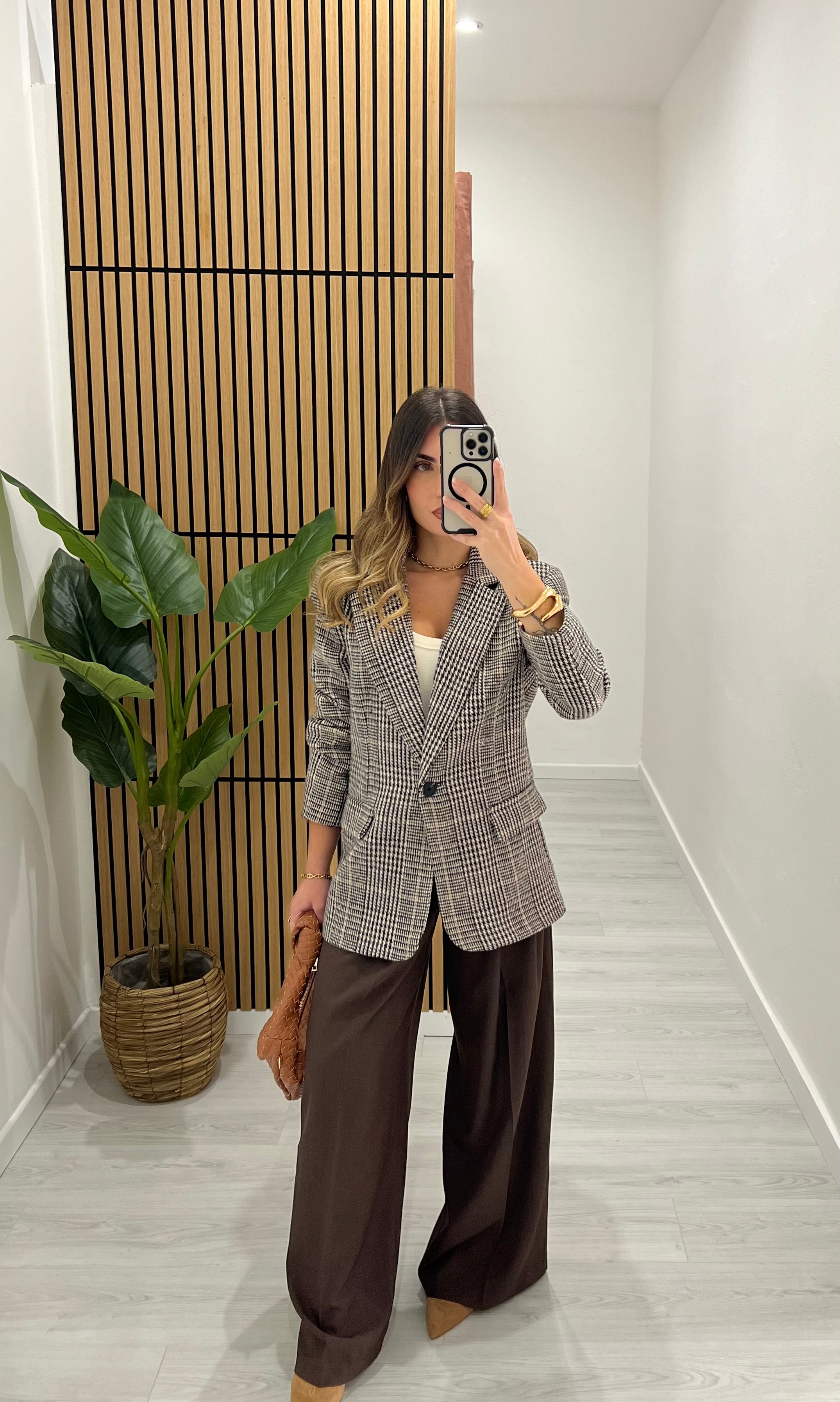 BLAZER IN LANA MARRONE