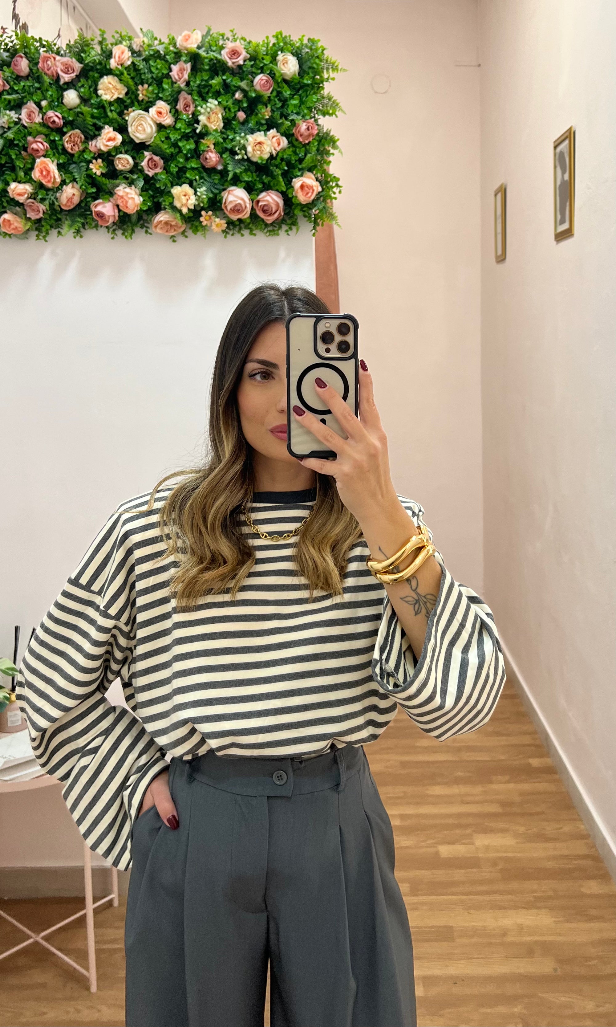 Maglia Righe con manica ampia