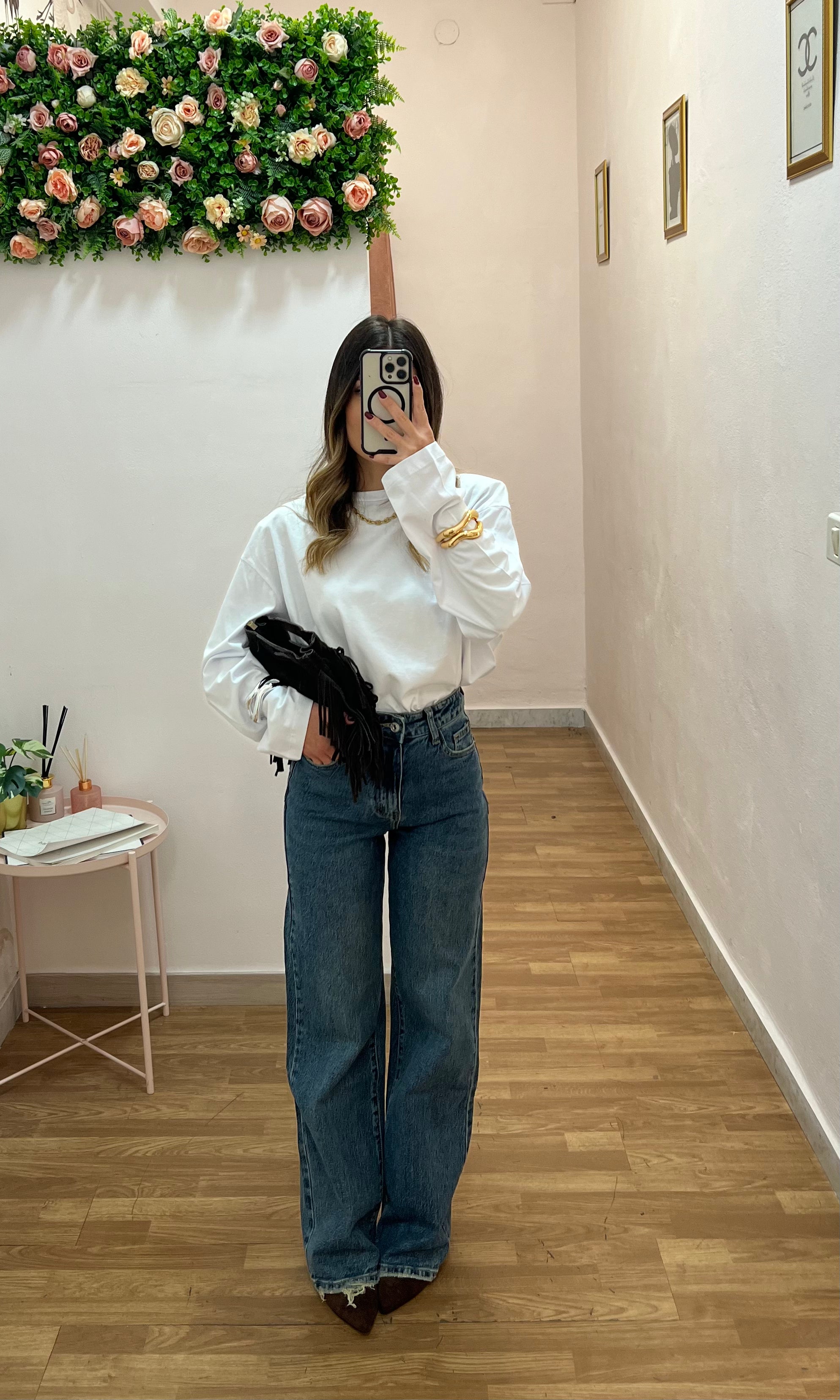 Jeans da donna Straight leg lavaggio medio