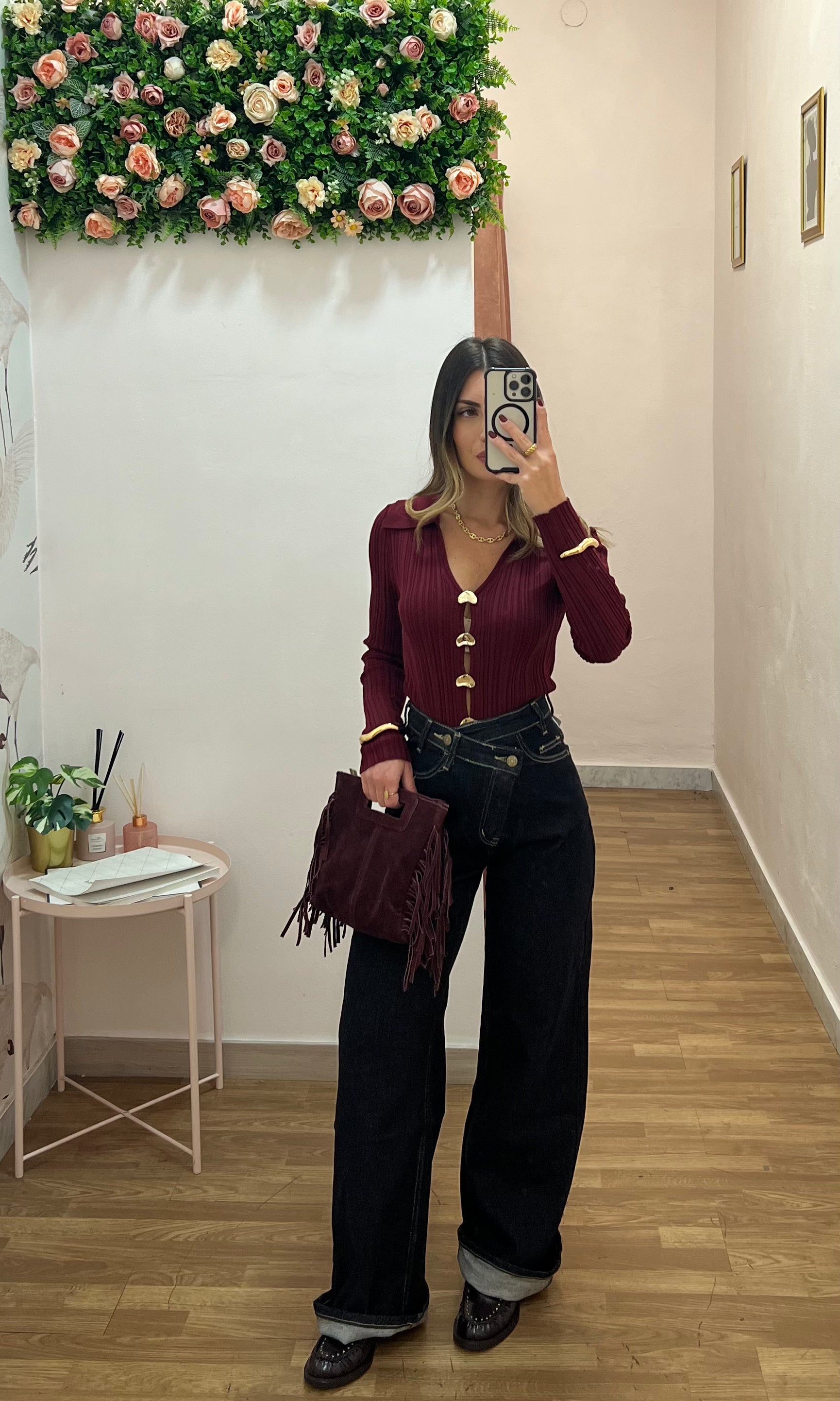 Jeans da donna lavaggio O con abbottonatura trasversale