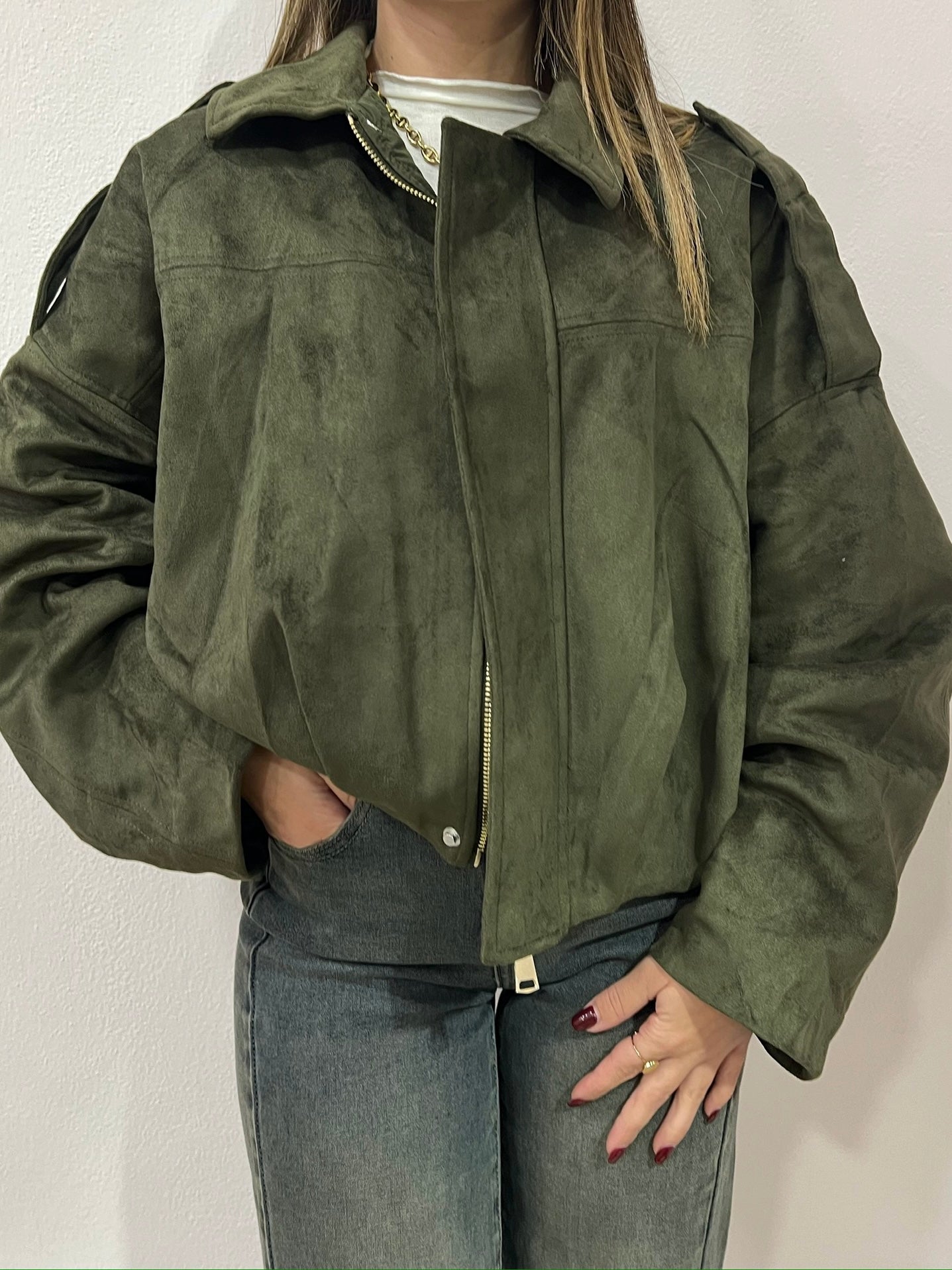 Bomber Suede Verde