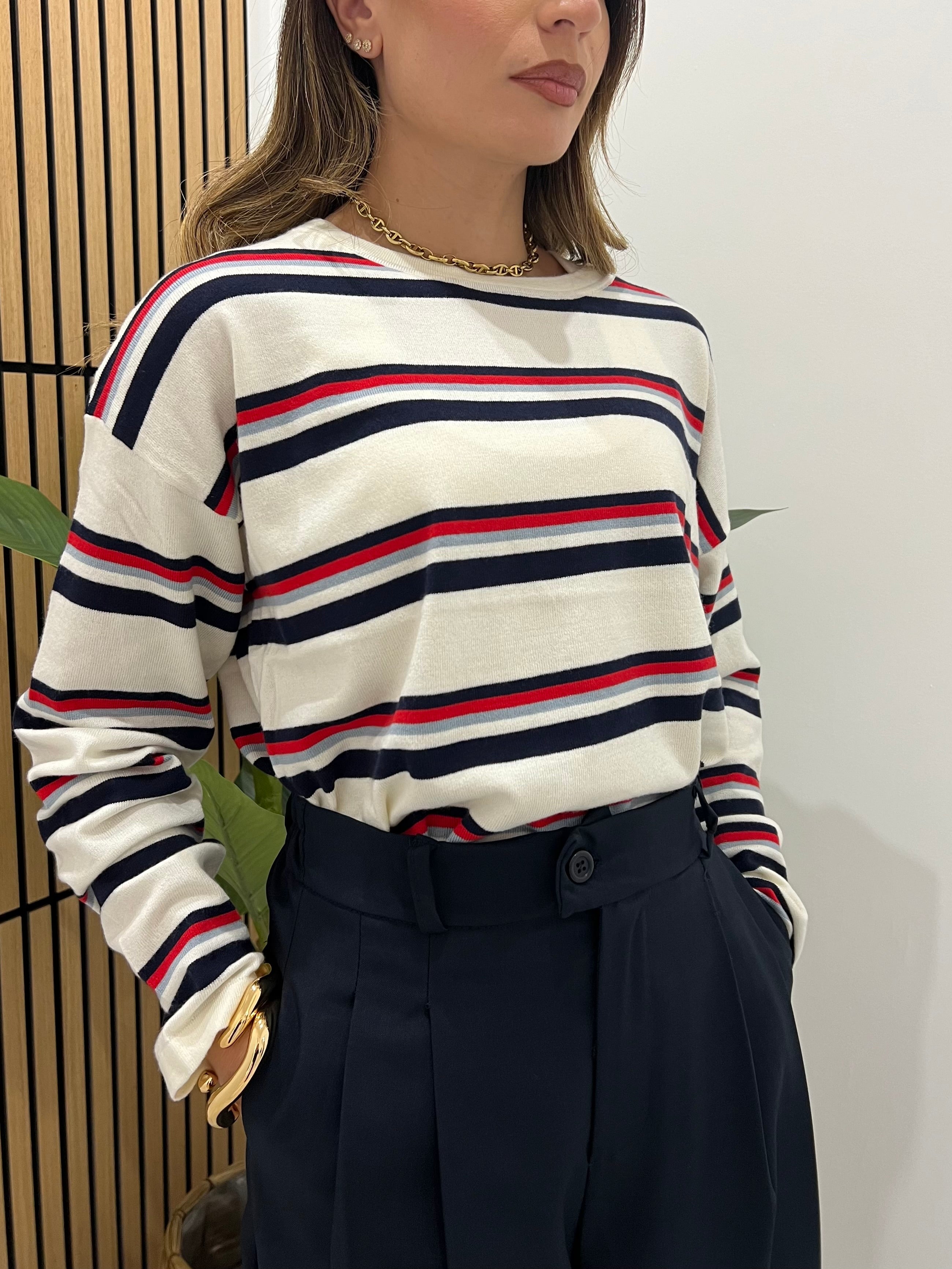 PULL A RIGHE DOPPIE BIANCO