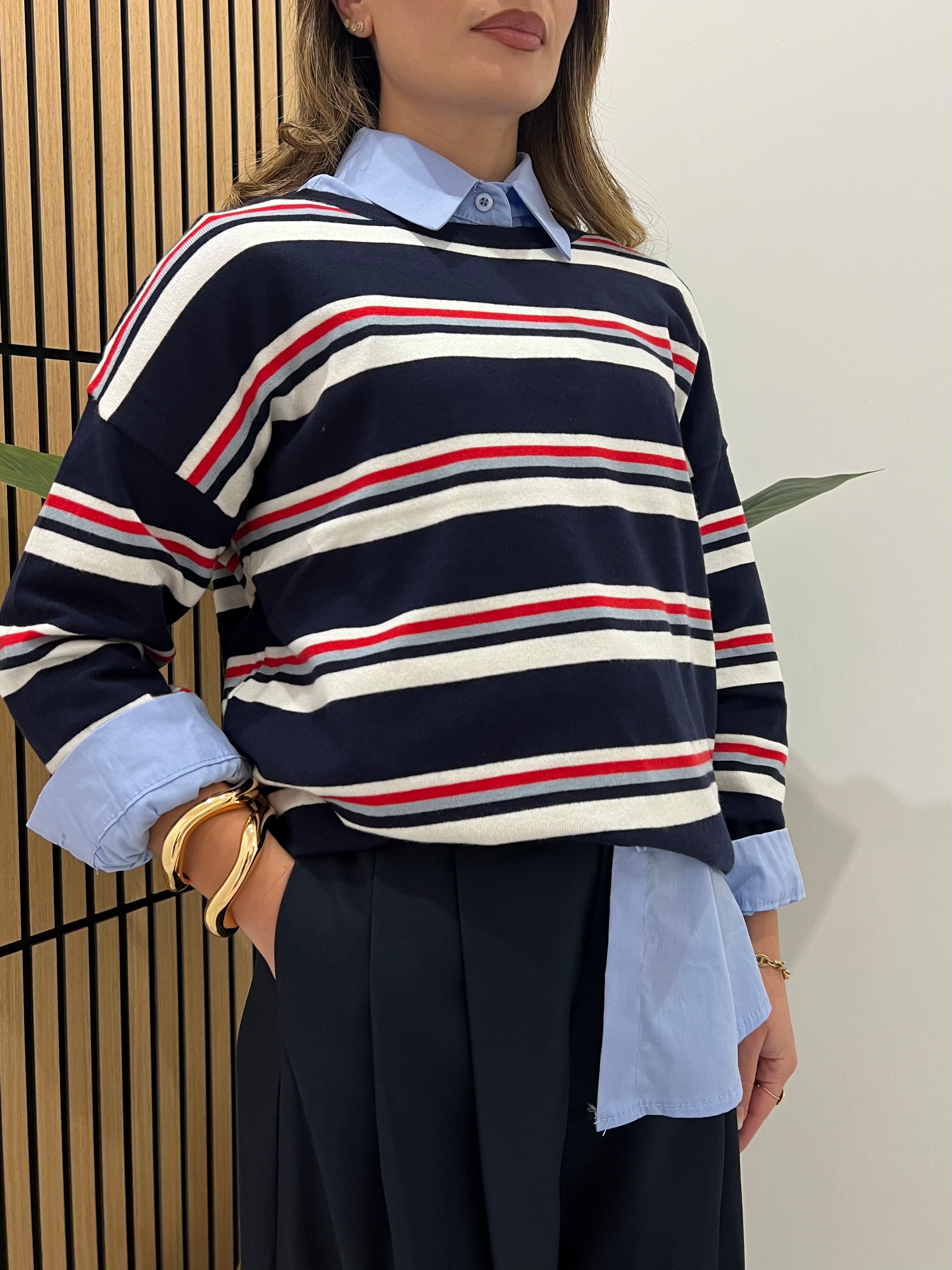 PULL A RIGHE DOPPIE BLU