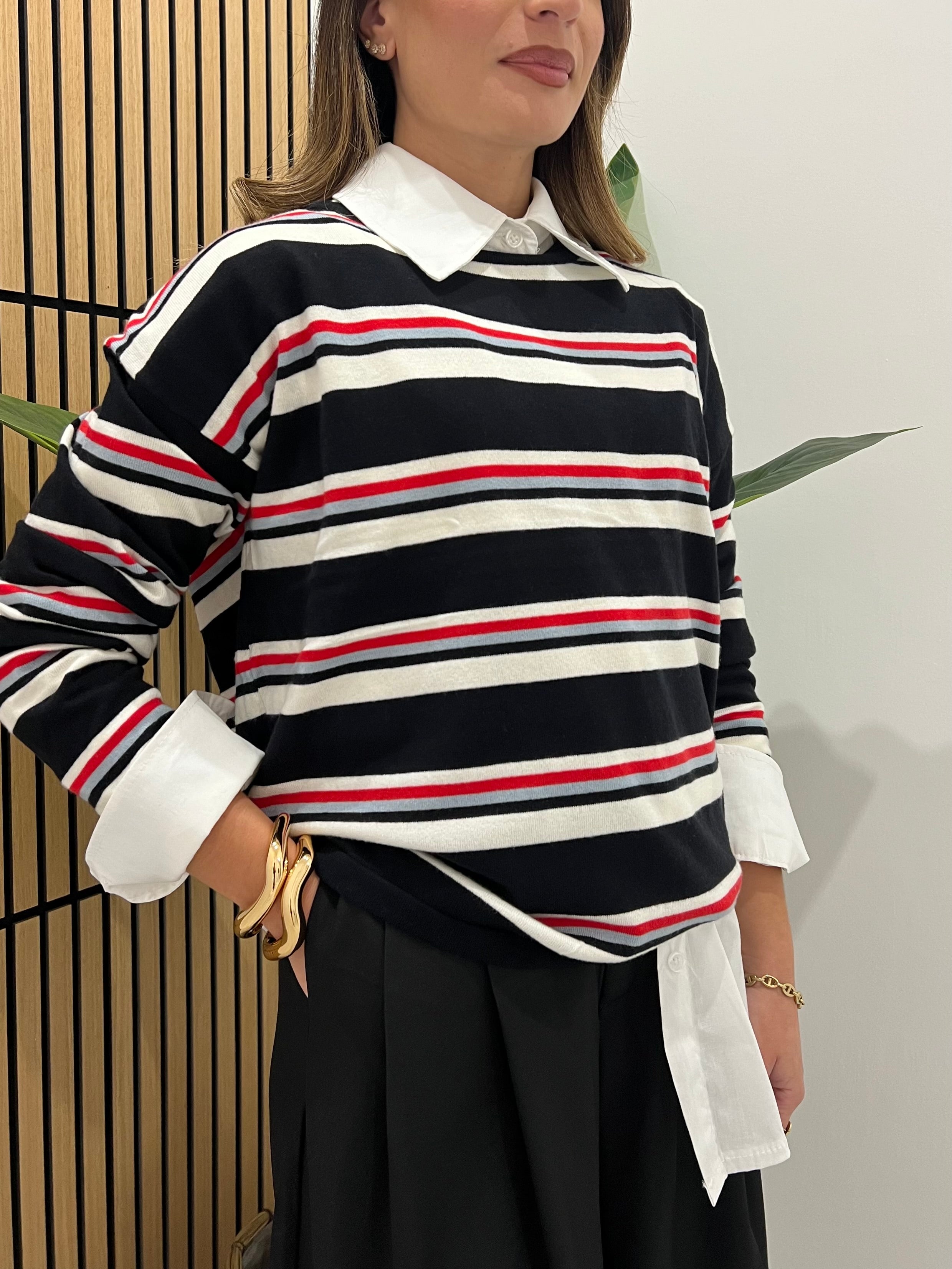 PULL A RIGHE DOPPIE NERO