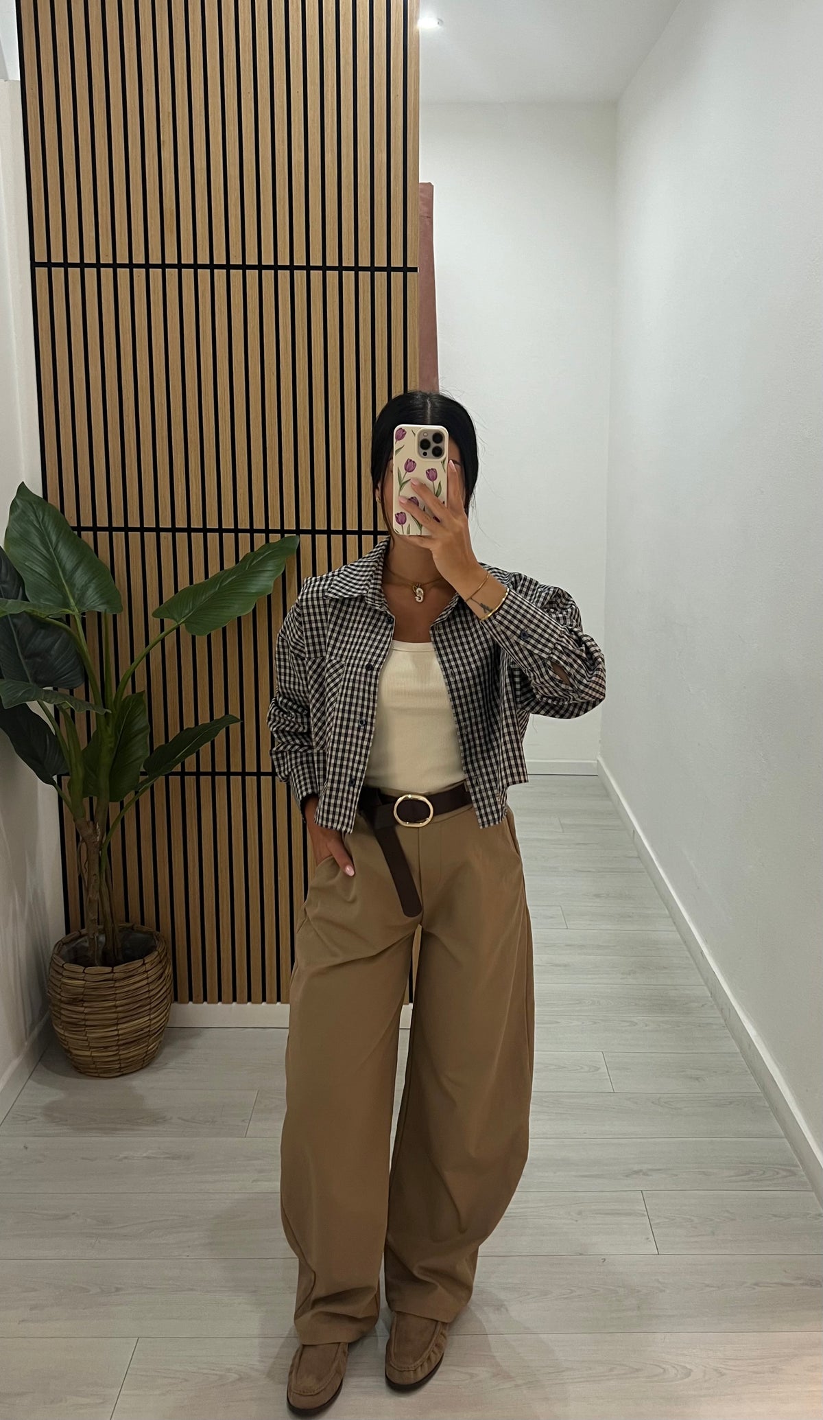 CAMICIA CROP QUADRI