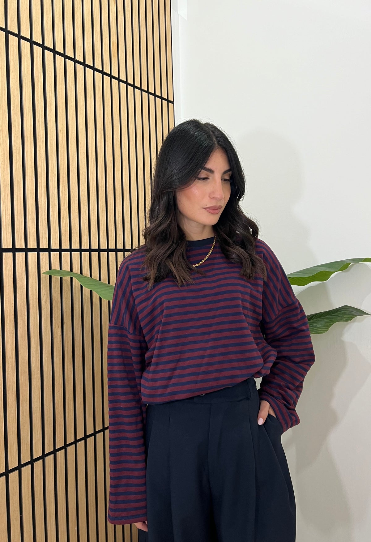LONG SLEEVE RIGHE BORDEAUX