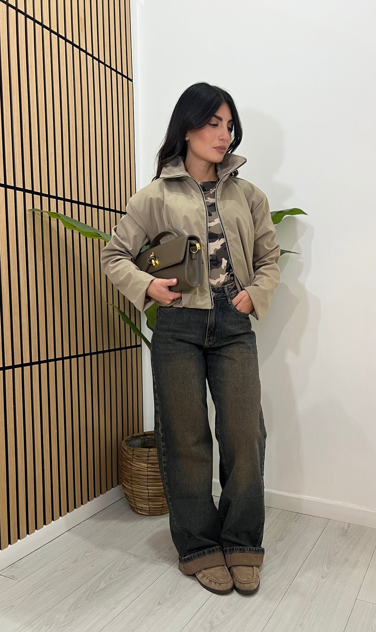 JEANS WIDE SABBIA