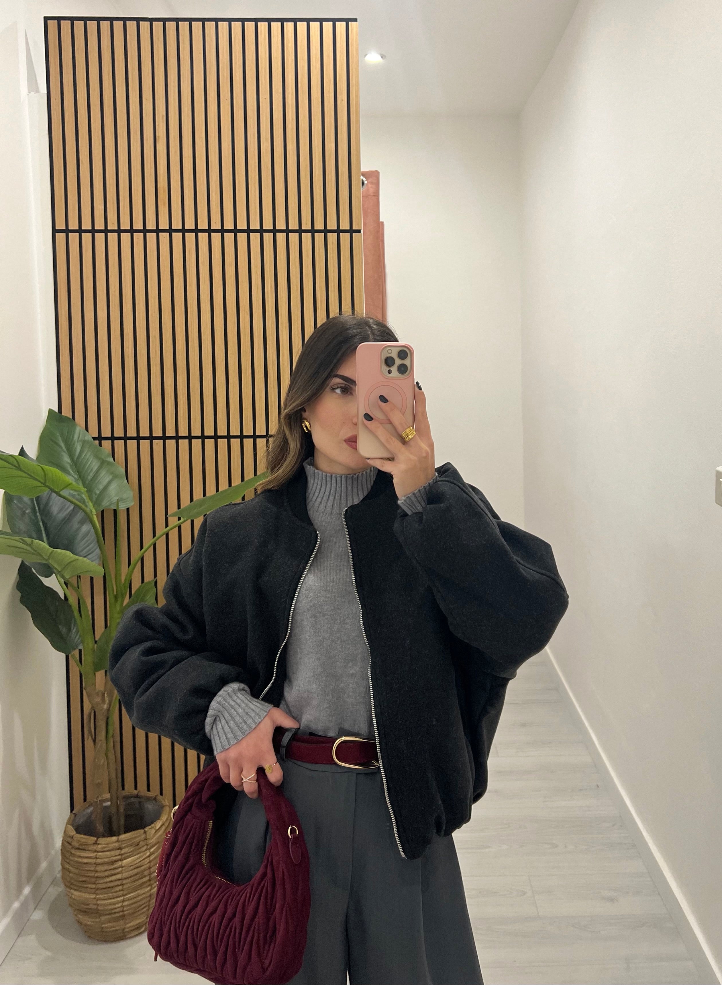 BOMBER IN PANNO GRIGIO