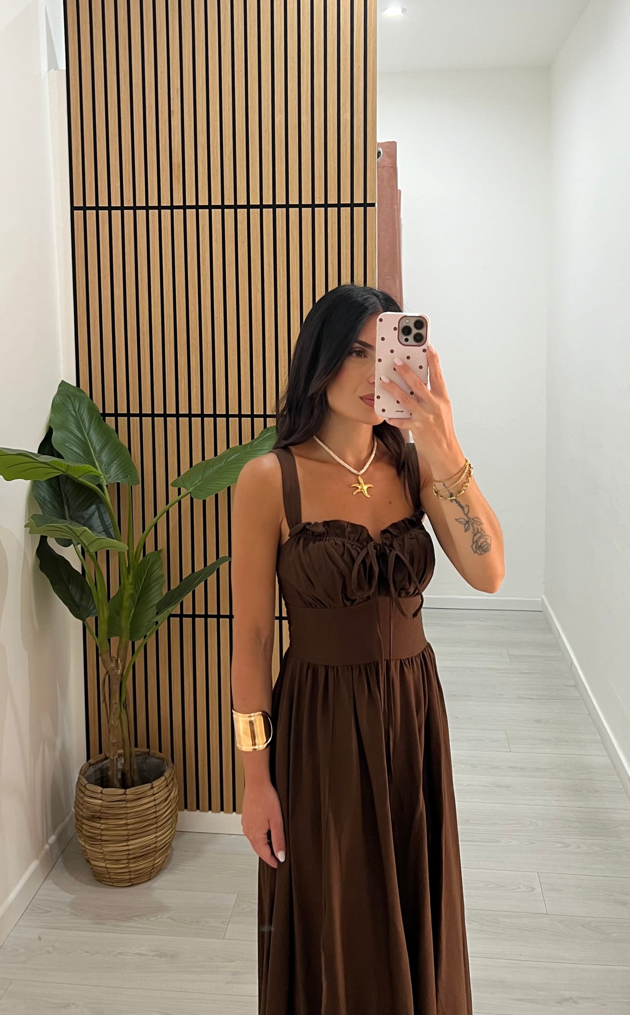 LONG DRESS BROWN