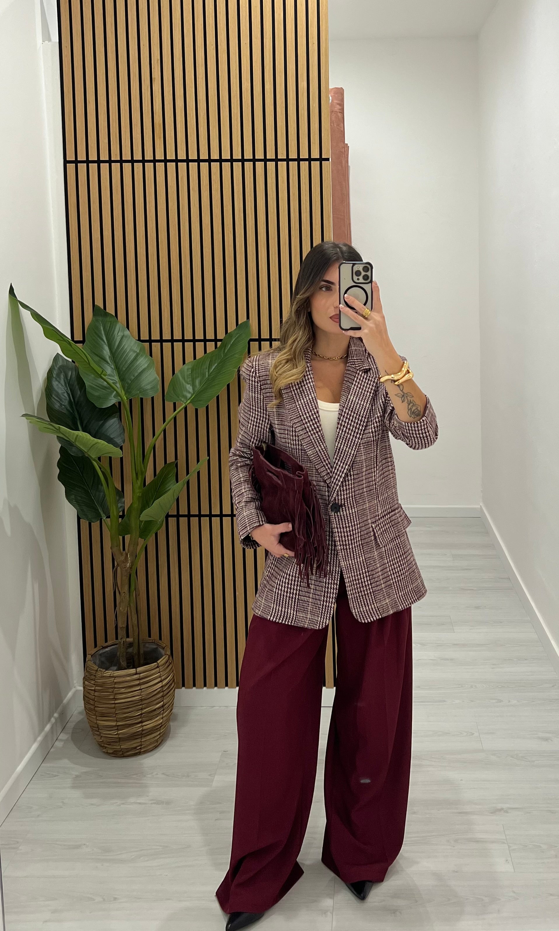 BLAZER IN LANA BORDEAUX