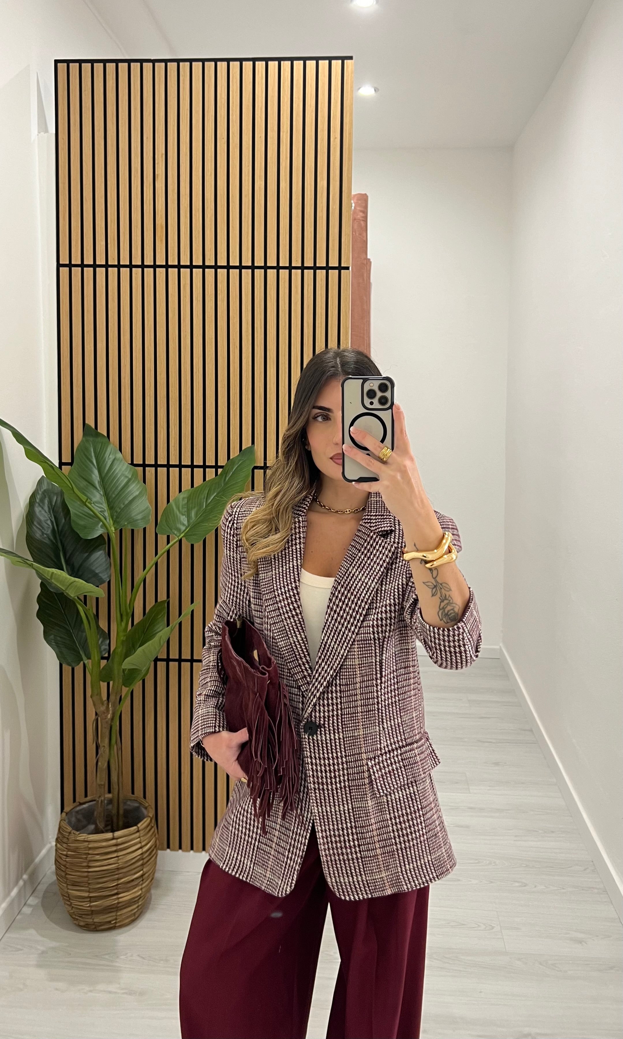 BLAZER IN LANA BORDEAUX