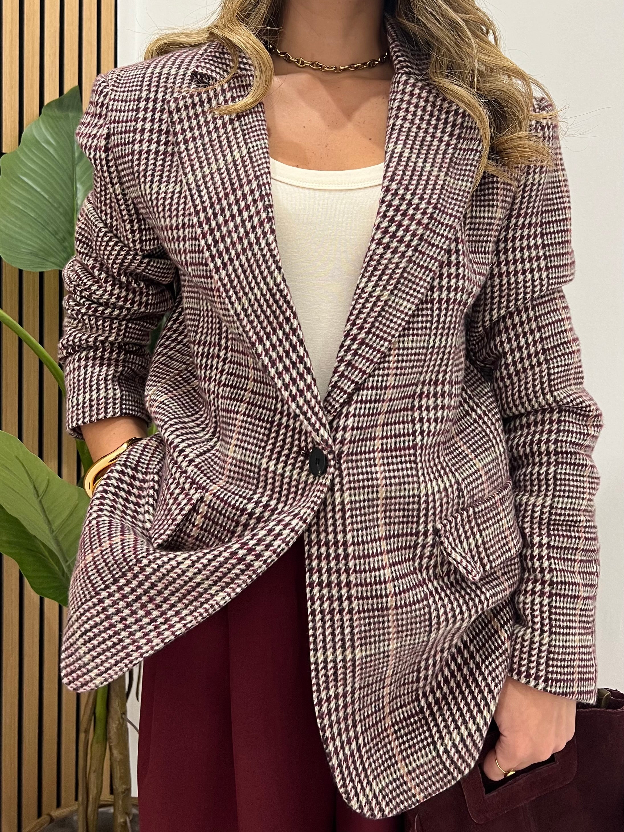 BLAZER IN LANA BORDEAUX