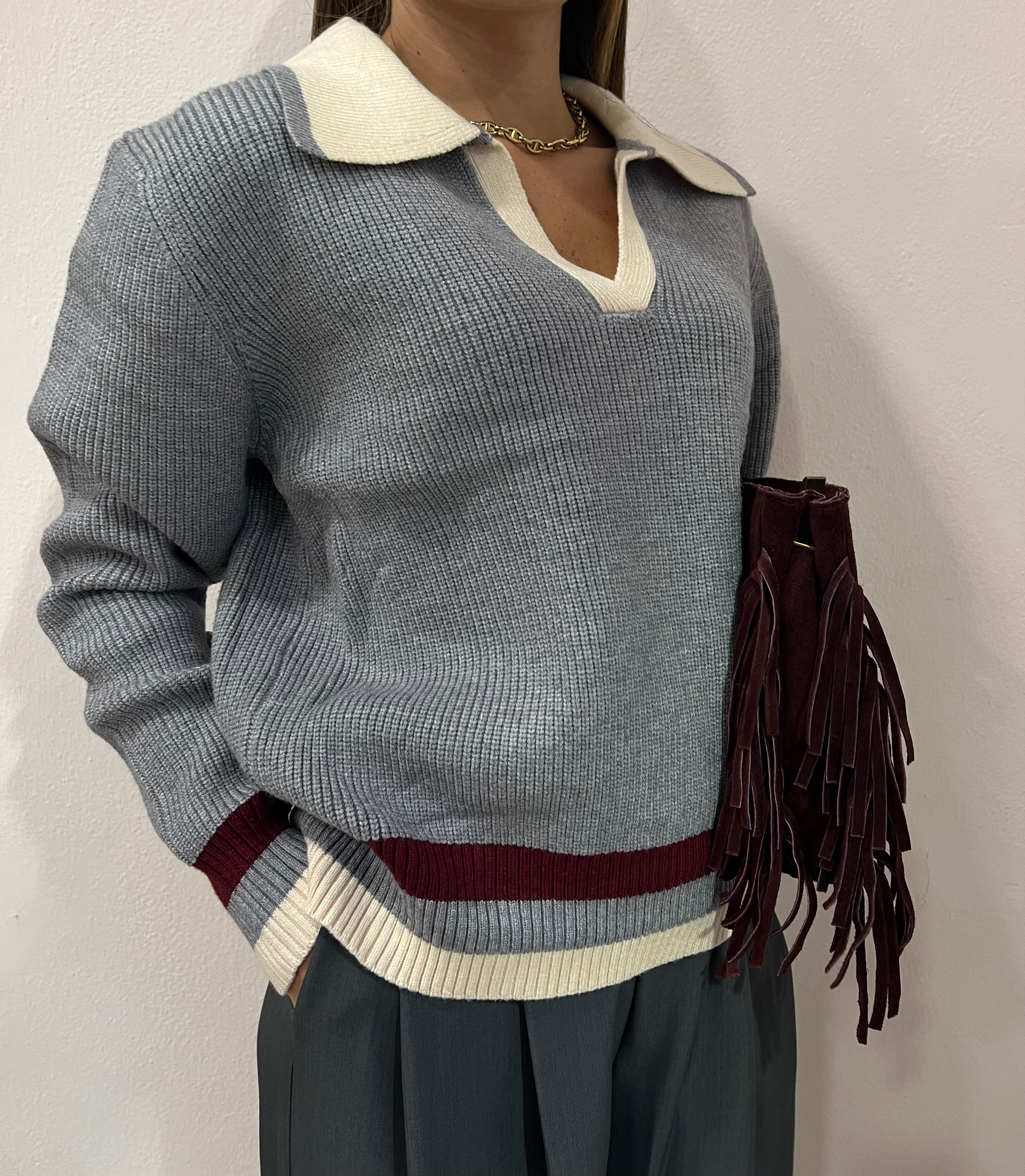 Pull Ralph Grigio/Bordeaux