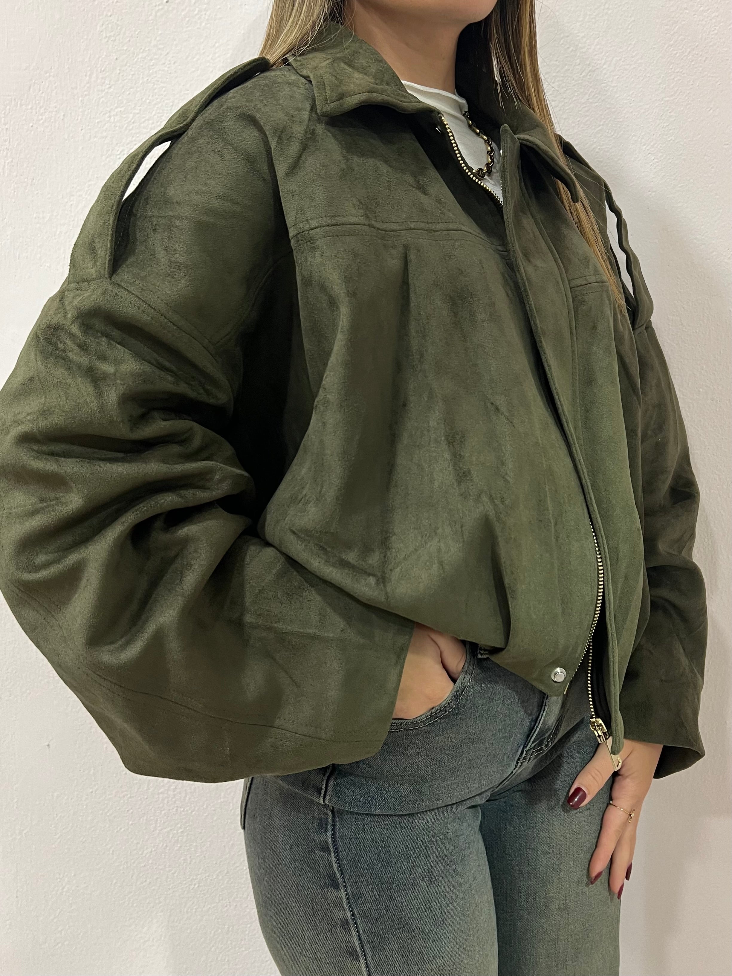 Bomber Suede Verde
