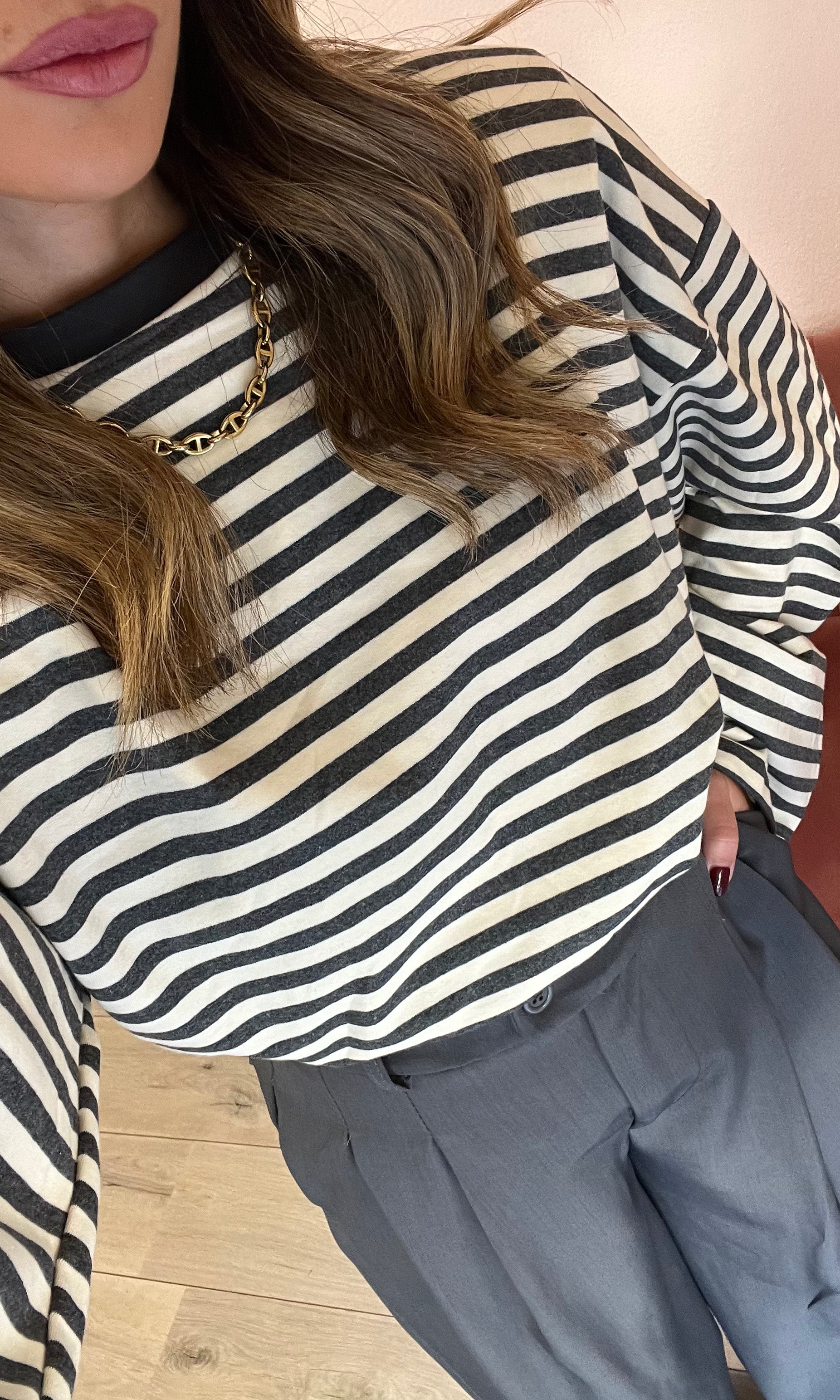 Maglia Righe con manica ampia