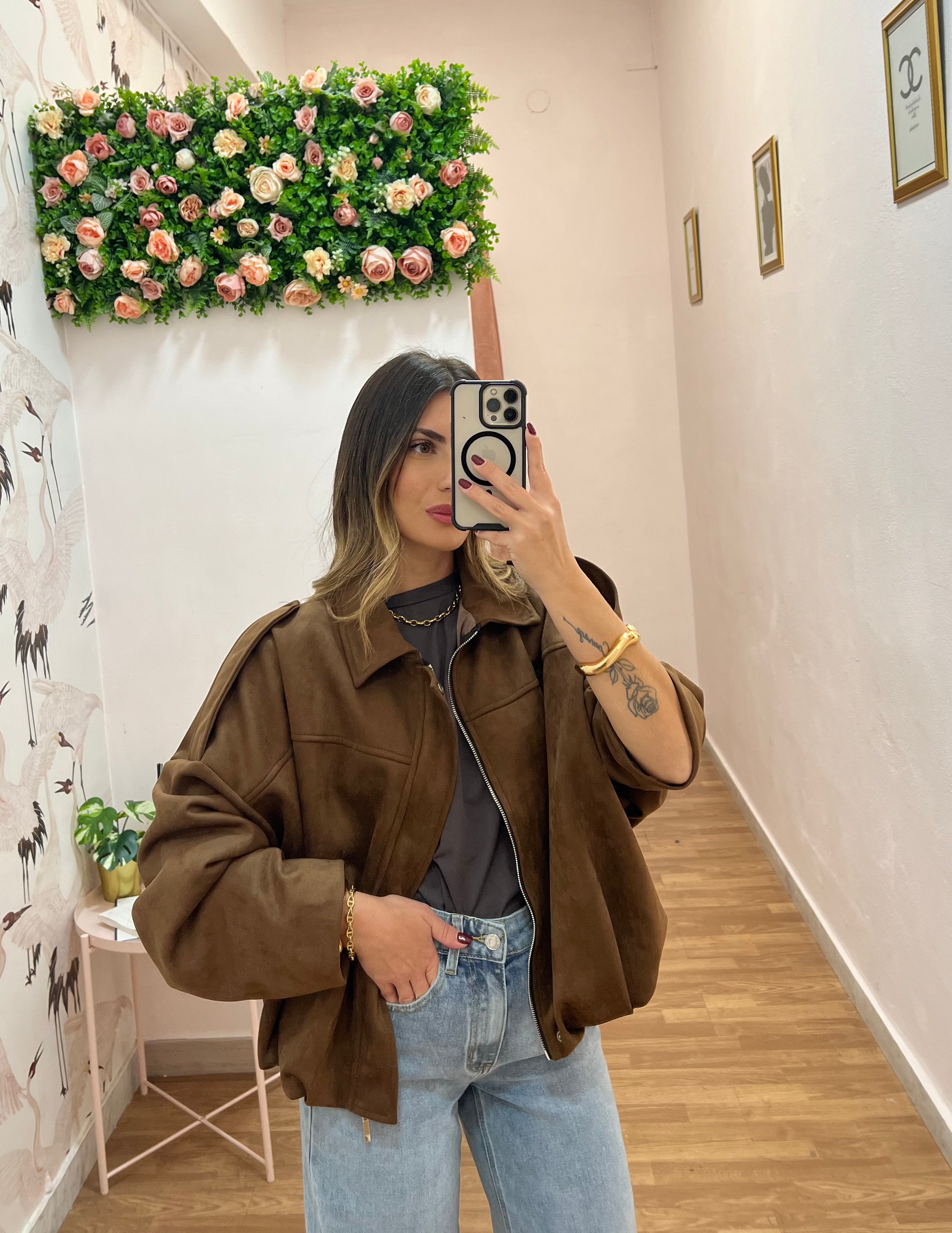Bomber oversize da donna   Effetto suede