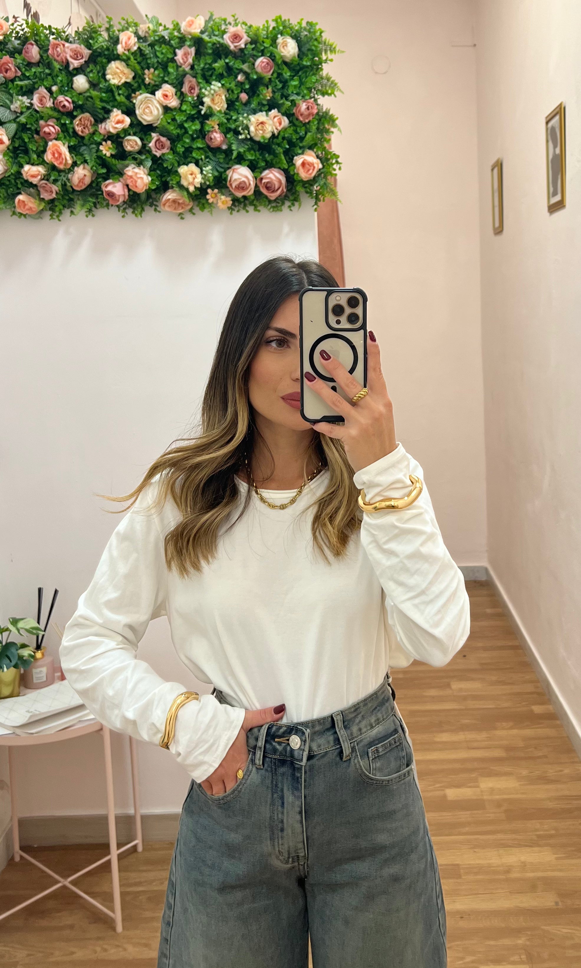 Maglia basic in cotone da donna