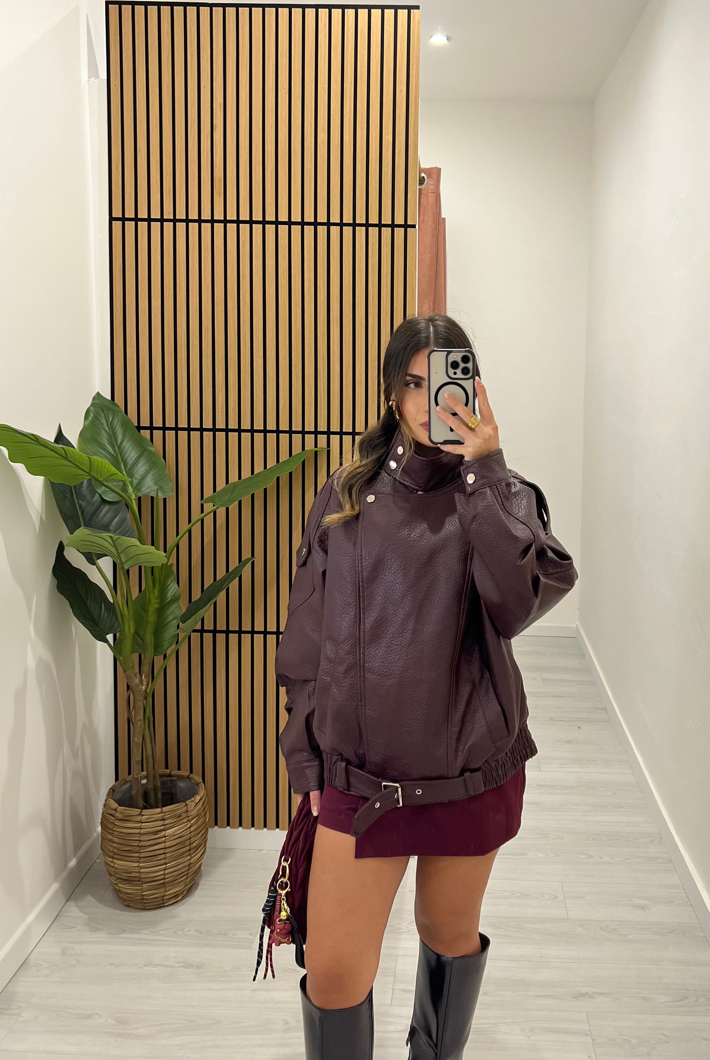 BIKER COLLO ALTO BORDEAUX